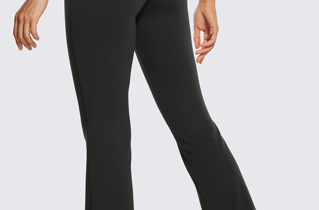 CRZ YOGA Women's High Waist Flare Leggings 32" Black