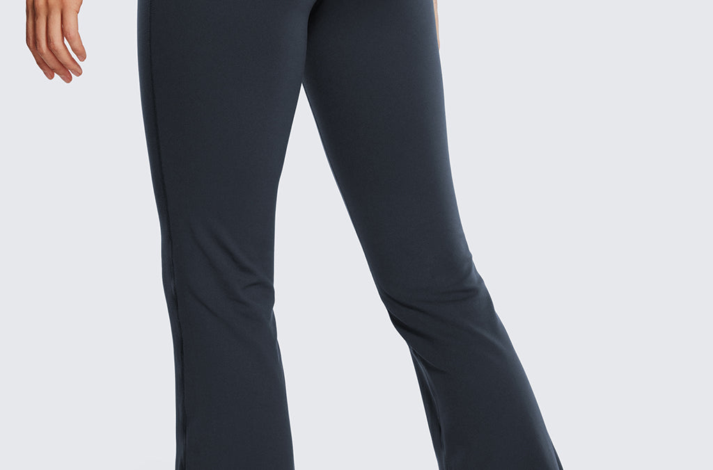 CRZ YOGA Women's High Waist Flare Leggings 32" True Navy
