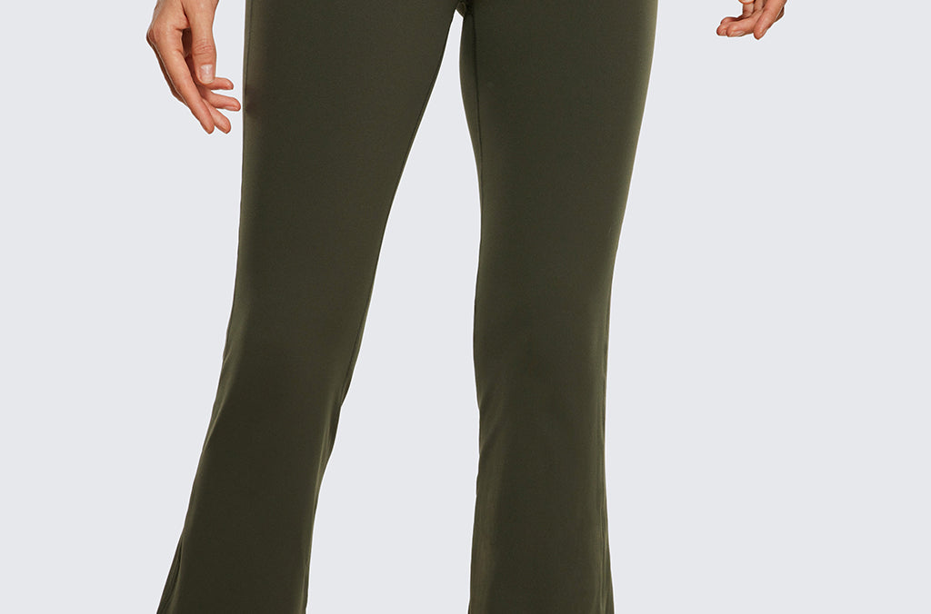 CRZ YOGA Women's High Waist Flare Leggings 32" Black