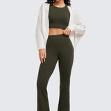 CRZ YOGA Women's High Waist Flare Leggings 32" Black