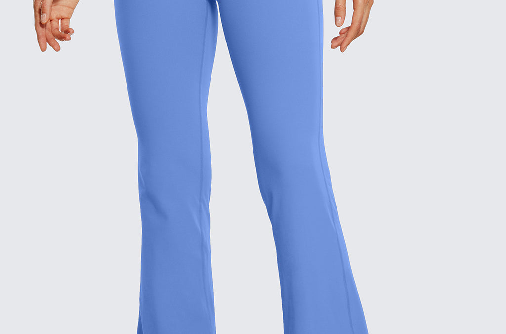 CRZ YOGA Women's High Waist Flare Leggings 32" Olive Green