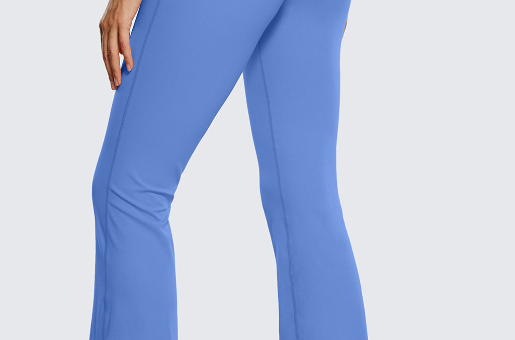 CRZ YOGA Women's High Waist Flare Leggings 32" Olive Green