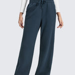 CRZ YOGA Women's Cotton Fleece Lined Sweatpants 30" Black