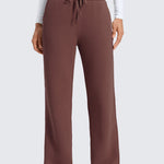 CRZ YOGA Women's Cotton Fleece Lined Sweatpants 30" Dark Red 2