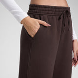 CRZ YOGA Women's Cotton Fleece Lined Sweatpants 30" Hot Fudge Brown