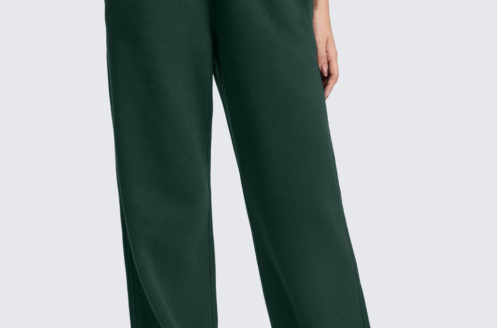 CRZ YOGA Women's Cotton Fleece Lined Sweatpants 30" White Apricot