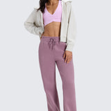 CRZ YOGA Women's Cotton Fleece Lined Sweatpants 30" Pomegranate