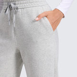 CRZ YOGA Women's Cotton Fleece Lined Sweatpants 30" Milky White