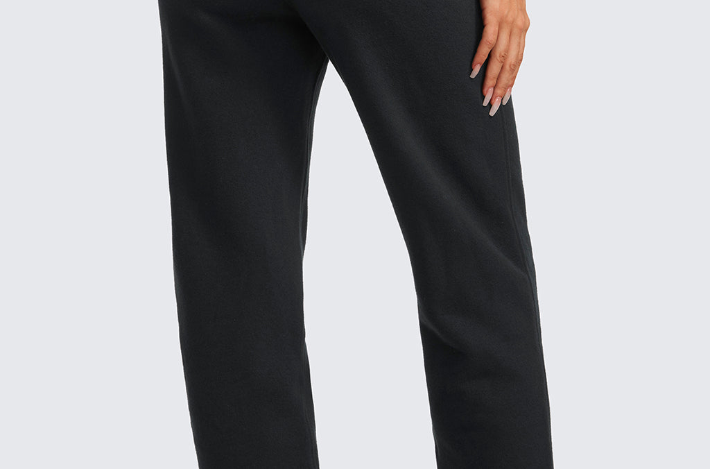 CRZ YOGA Women's Cotton Fleece Lined Sweatpants 28" Taupe