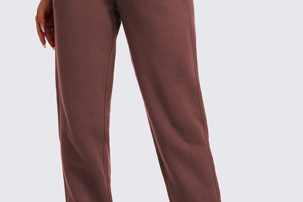 CRZ YOGA Women's Cotton Fleece Lined Sweatpants 28" Taupe