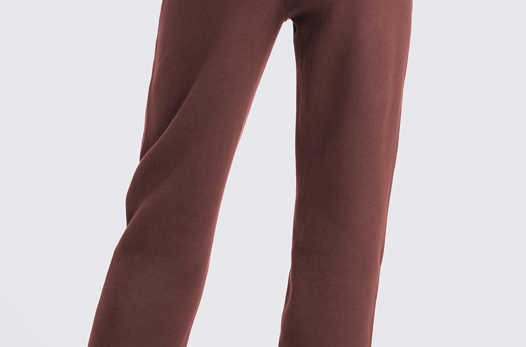 CRZ YOGA Women's Cotton Fleece Lined Sweatpants 28" Taupe