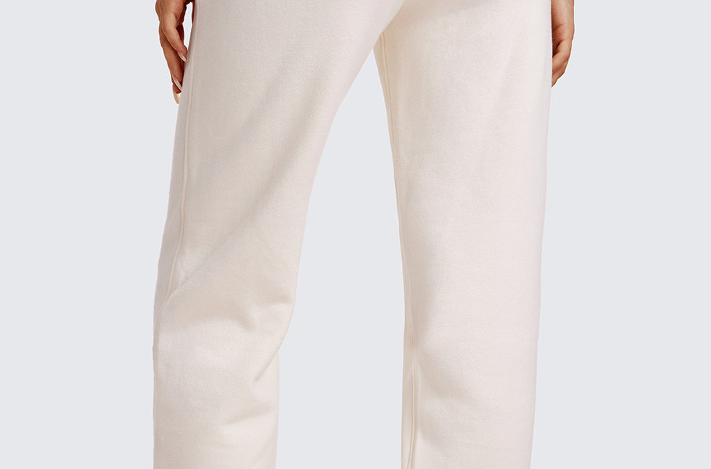 CRZ YOGA Women's Cotton Fleece Lined Sweatpants 28" Black