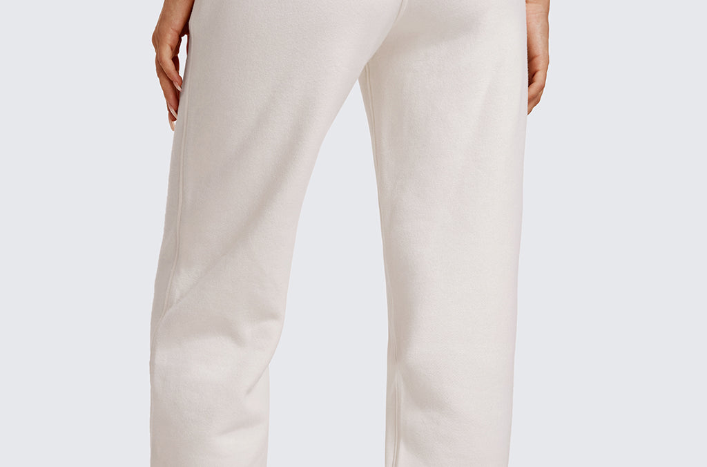 CRZ YOGA Women's Cotton Fleece Lined Sweatpants 28" Black