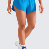 CRZ YOGA Women's Mid Waisted Dolphin Shorts 4" White