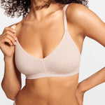 SOULVOR V-Neck Wireless unpadded Bralette Light Khaki Heather