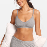 SOULVOR V-Neck Wireless unpadded Bralette Moon Heather Grey