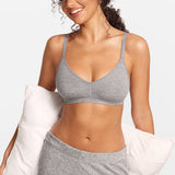 SOULVOR V-Neck Wireless unpadded Bralette Moon Heather Grey