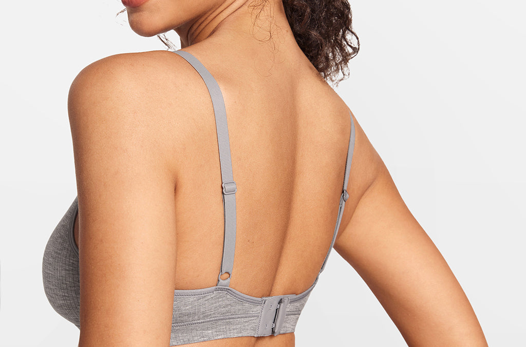 SOULVOR V-Neck Wireless unpadded Bralette Moon Heather Grey