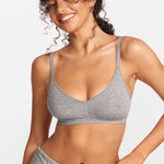 SOULVOR V-Neck Wireless unpadded Bralette Moon Heather Grey