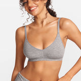 SOULVOR V-Neck Wireless unpadded Bralette Moon Heather Grey