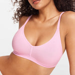 SOULVOR V-Neck Wireless unpadded Bralette Sweet Pink