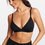 SOULVOR wireless V-neck triangle Bralette Black