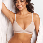 SOULVOR wireless V-neck triangle Bralette Light Khaki Heather