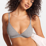 SOULVOR wireless V-neck triangle Bralette Moon Heather Grey