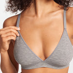 SOULVOR wireless V-neck triangle Bralette Moon Heather Grey
