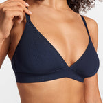 SOULVOR wireless V-neck triangle Bralette Deep Ocean Blue