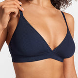 SOULVOR wireless V-neck triangle Bralette Deep Ocean Blue