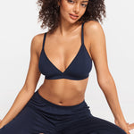 SOULVOR wireless V-neck triangle Bralette Deep Ocean Blue