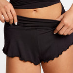 SOULVOR Fold Over Pleated Sleep Shorts Deep Ocean Blue