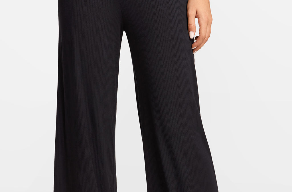 SOULVOR Wide Leg Casual Pants Deep Ocean Blue