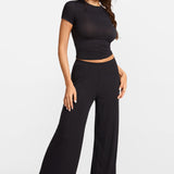 SOULVOR Wide Leg Casual Pants Moon Heather Grey