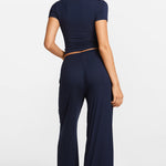 SOULVOR Wide Leg Casual Pants Moon Heather Grey