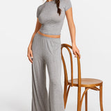 SOULVOR Wide Leg Casual Pants Light Khaki Heather