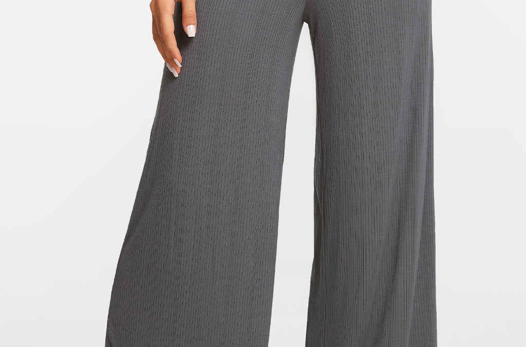 SOULVOR Wide Leg Casual Pants Moon Heather Grey