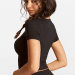 SOULVOR Short Sleeve Crew Neck T-Shirt Black