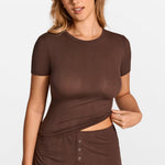 SOULVOR Short Sleeve Crew Neck T-Shirt Hazelnut