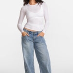 SOULVOR Long Sleeve Crew Neck T-Shirt Deep Ocean Blue