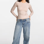 SOULVOR Long Sleeve Crew Neck T-Shirt Light Khaki Heather