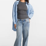 SOULVOR Long Sleeve Crew Neck T-Shirt Moon Heather Grey