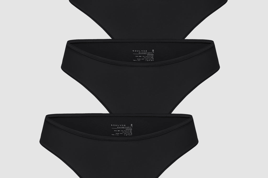 Women's Cheeky High Cut Bikini 3 Pack Black 3pack