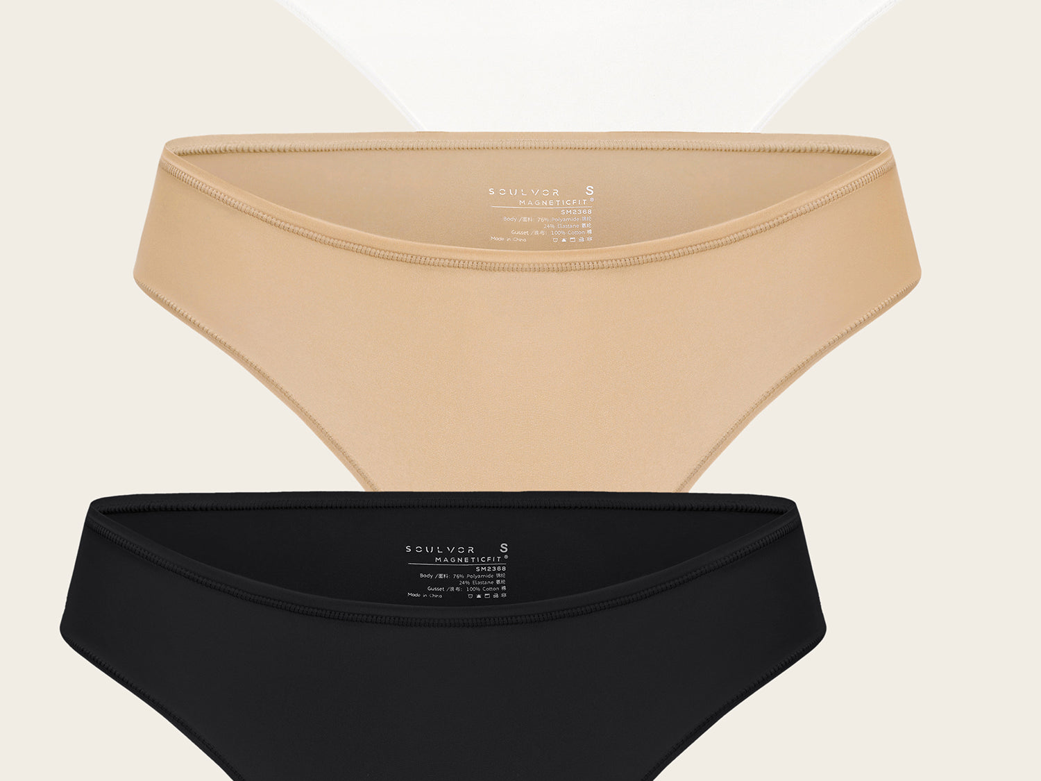 Women's Cheeky High Cut Bikini 3 Pack Warm Beige (3pack)