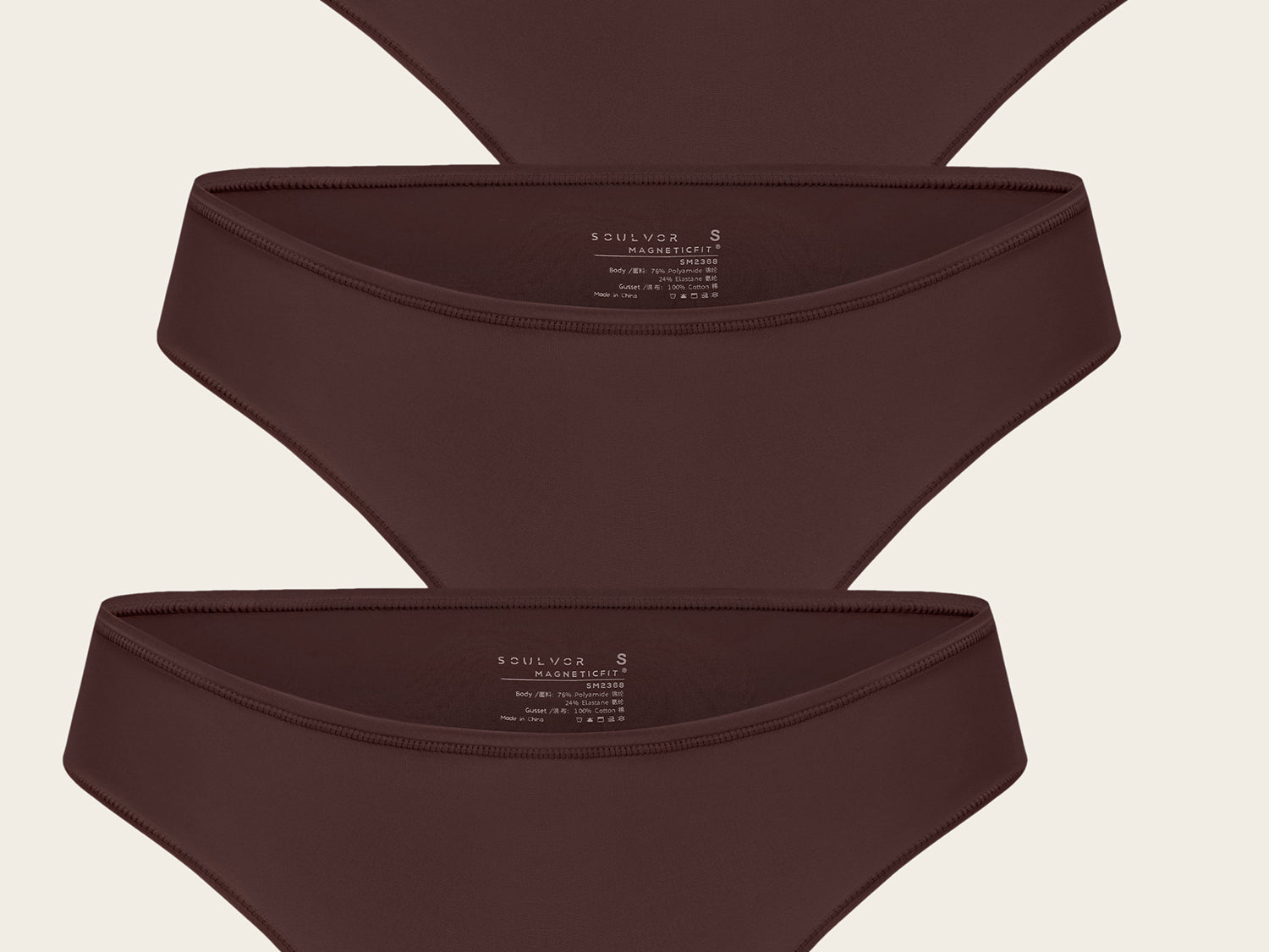 Women's Cheeky High Cut Bikini 3 Pack Hazelnut (3pack)