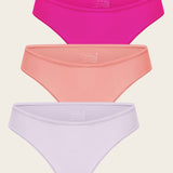 Women's Cheeky High Cut Bikini 3 Pack Parchment (3pack)