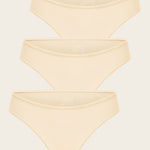 Women's Cheeky High Cut Bikini 3 Pack Warm Beige (3pack)