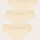 Women's Cheeky High Cut Bikini 3 Pack Warm Beige (3pack)