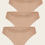 Women's Cheeky High Cut Bikini 3 Pack Soft Tan (3pack)